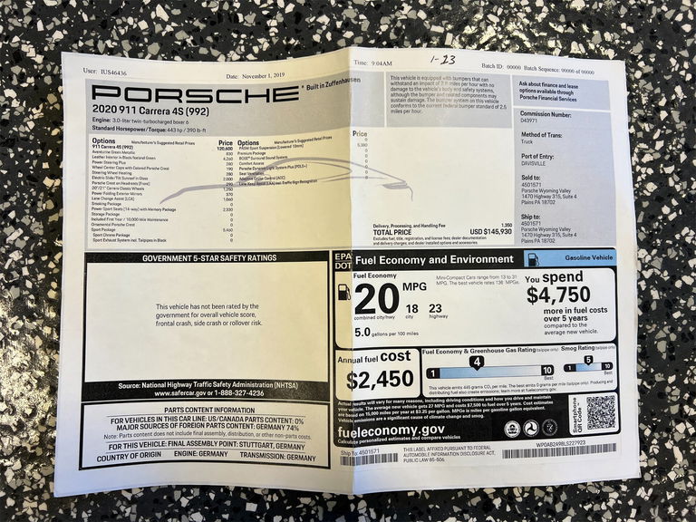 Porsche 992 Carrera 4S