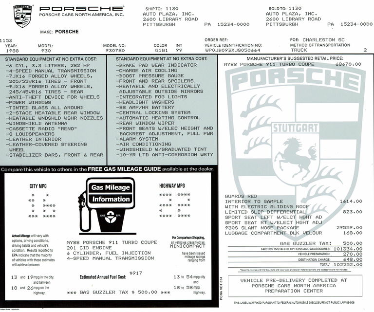 Porsche 911 Turbo Flachbau