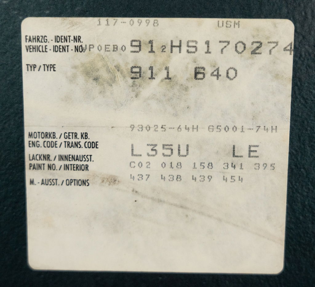 Porsche 911 Carrera 3.2 (US)