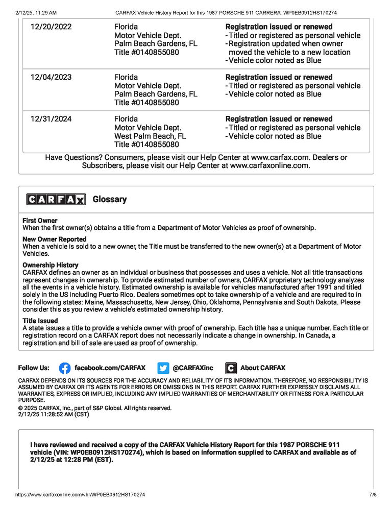 Porsche 911 Carrera 3.2 (US)