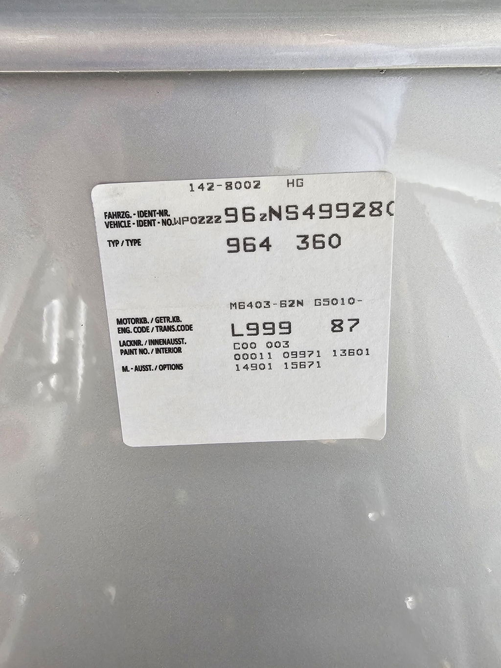 Porsche 964 Carrera RS N/GT