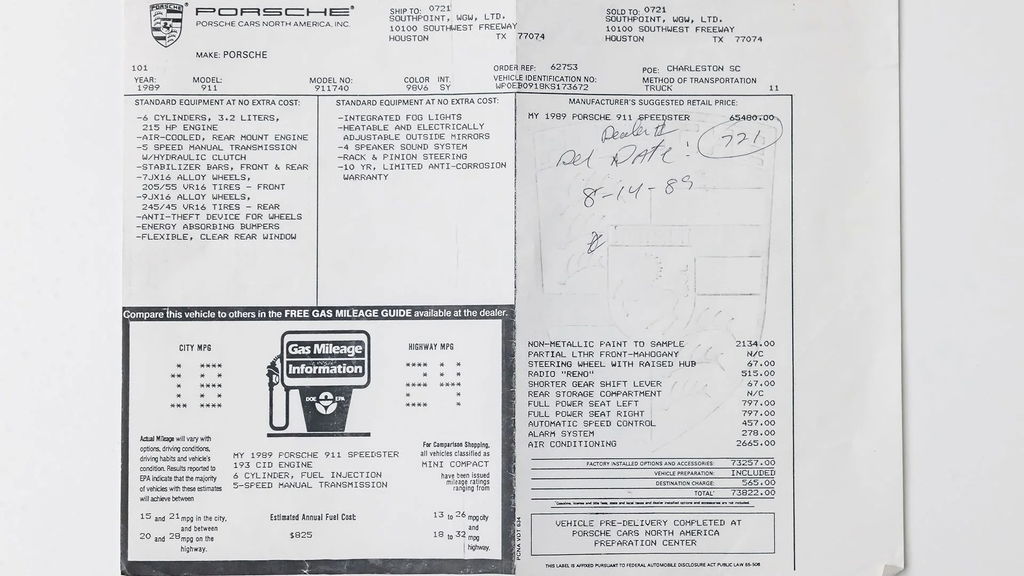 Porsche 911 Carrera 3.2 Speedster (US)