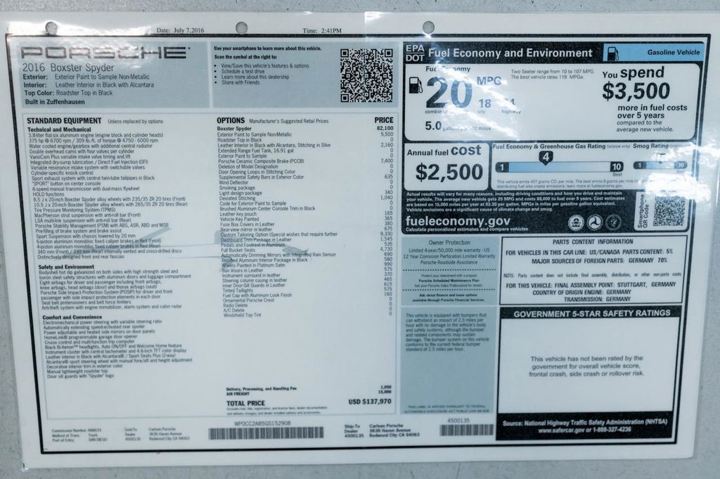 Porsche 981 Boxster Spyder