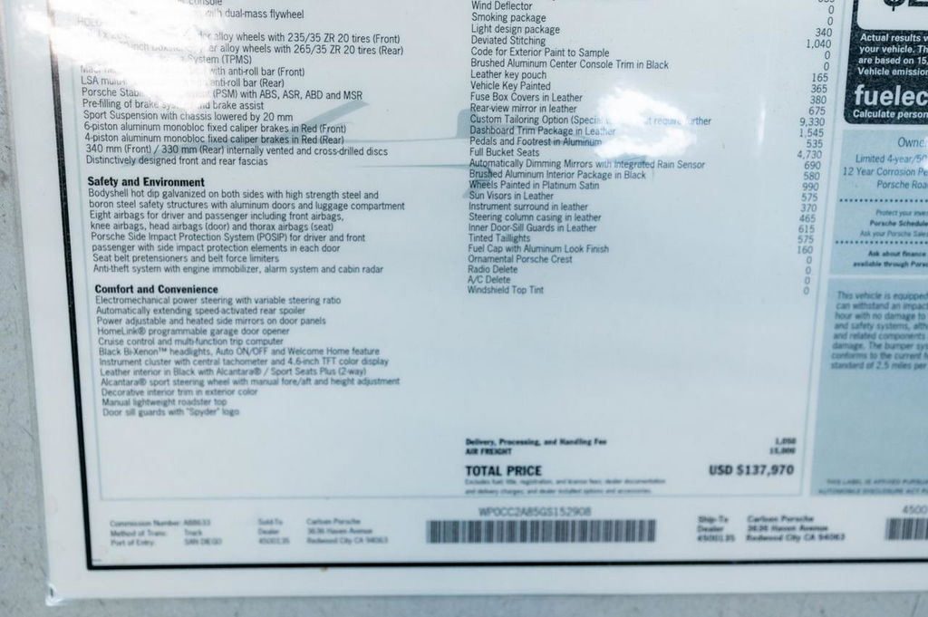 Porsche 981 Boxster Spyder