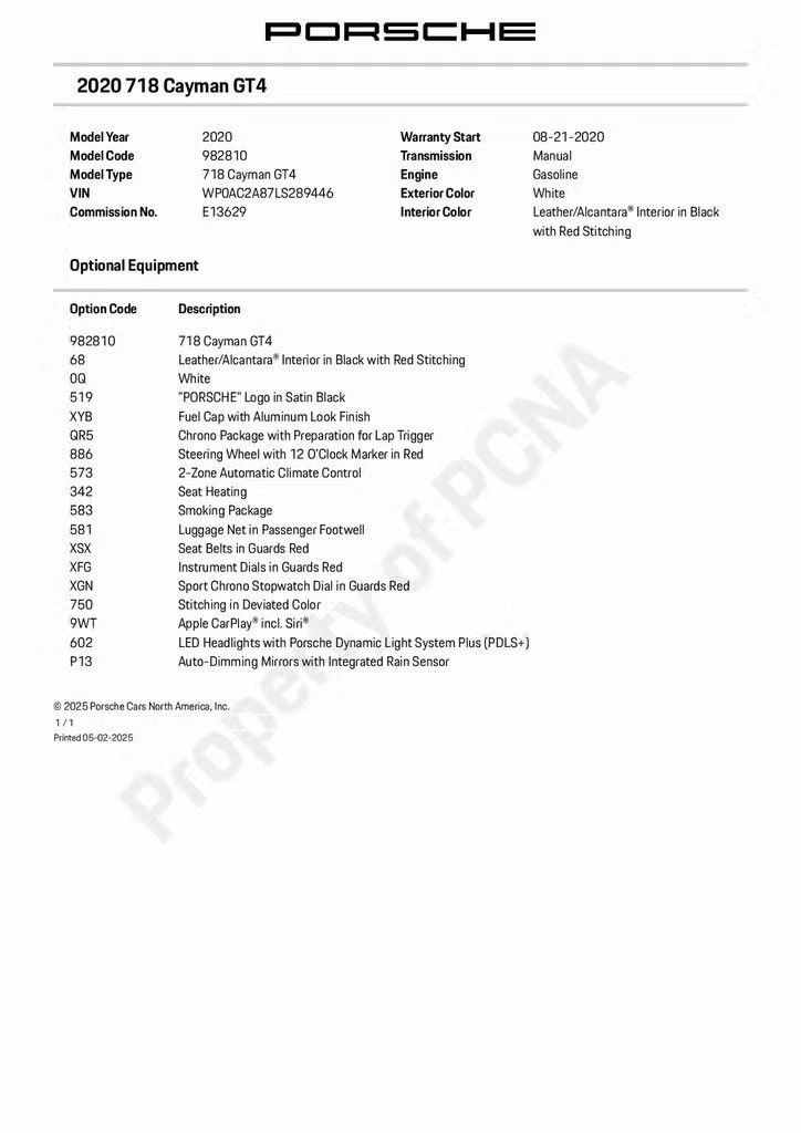 Porsche 718 Cayman GT4