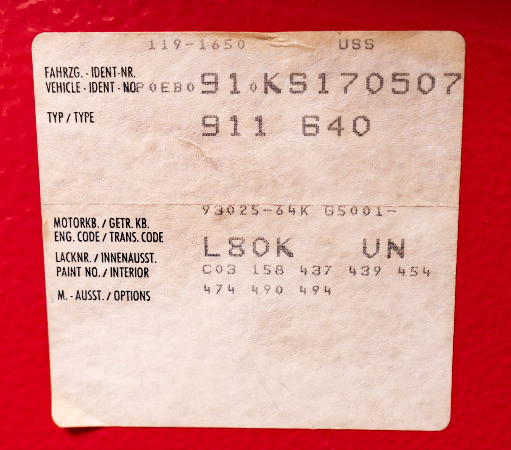 Porsche 911 Carrera 3.2 (US)