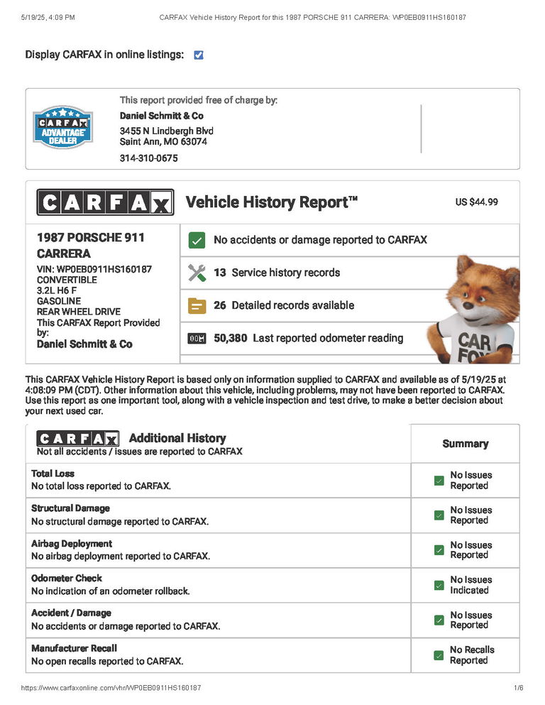Porsche 911 Carrera 3.2 (US)