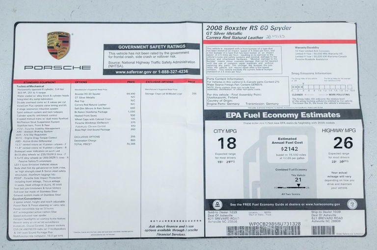 Porsche 987 Boxster RS 60 Spyder