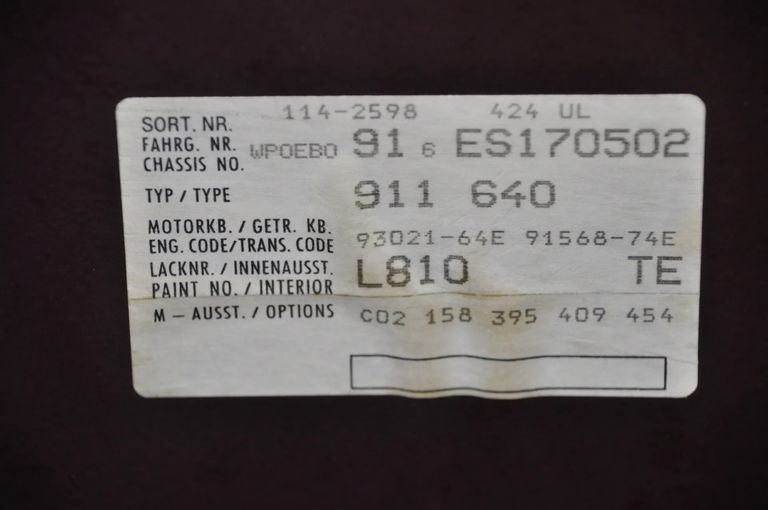 Porsche 911 Carrera 3.2 (US)