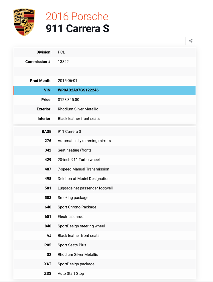 Porsche 991 Carrera S