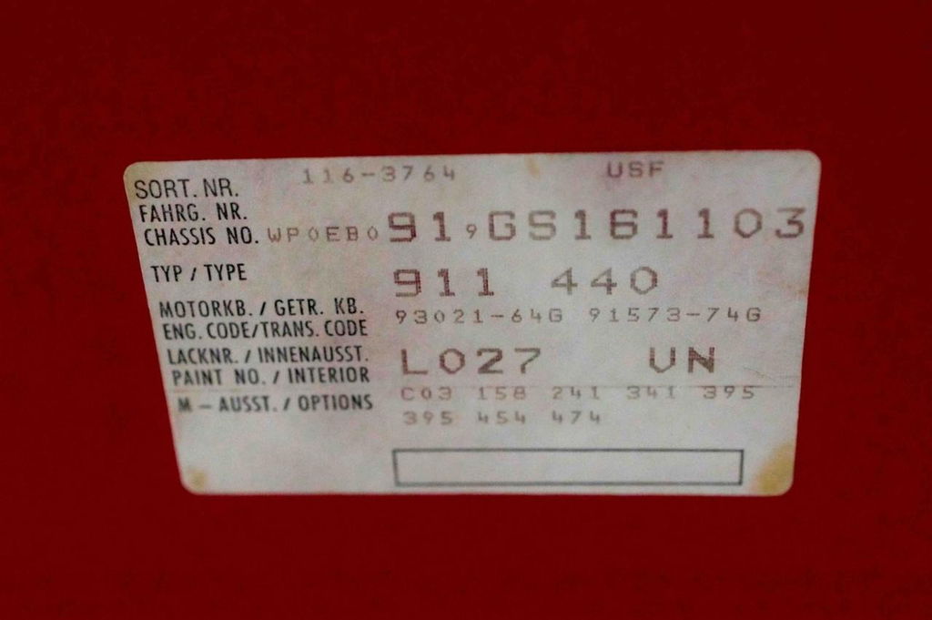 Porsche 911 Carrera 3.2 (US)