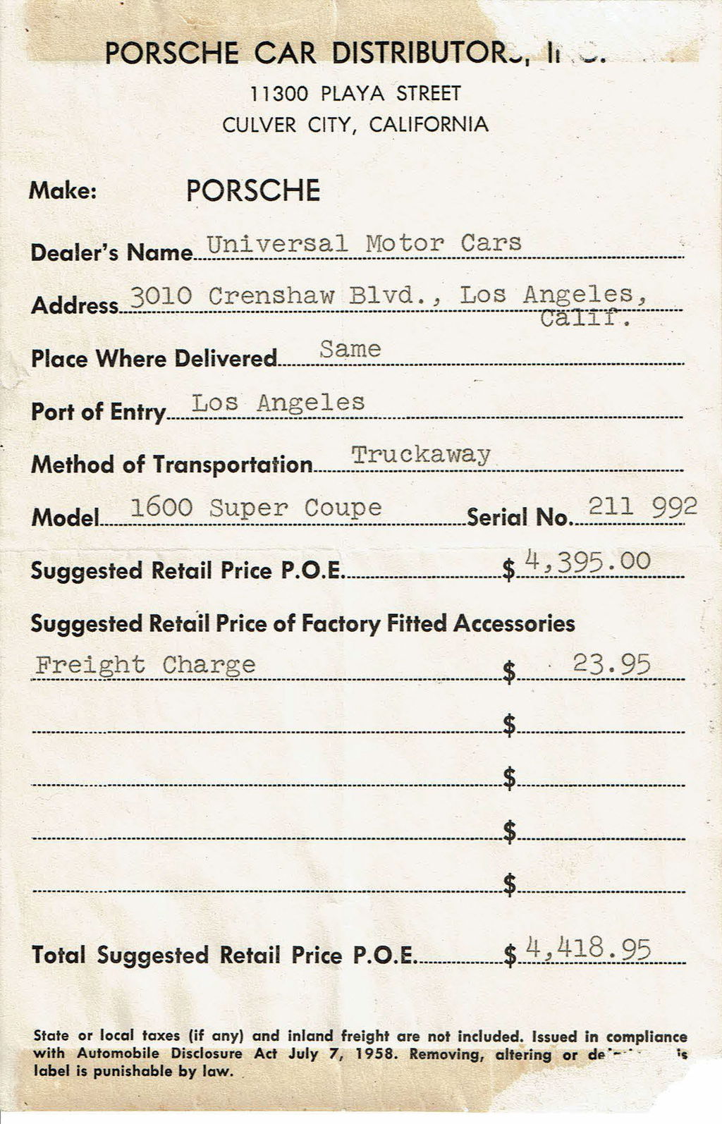 Porsche 356 B 1600 Super