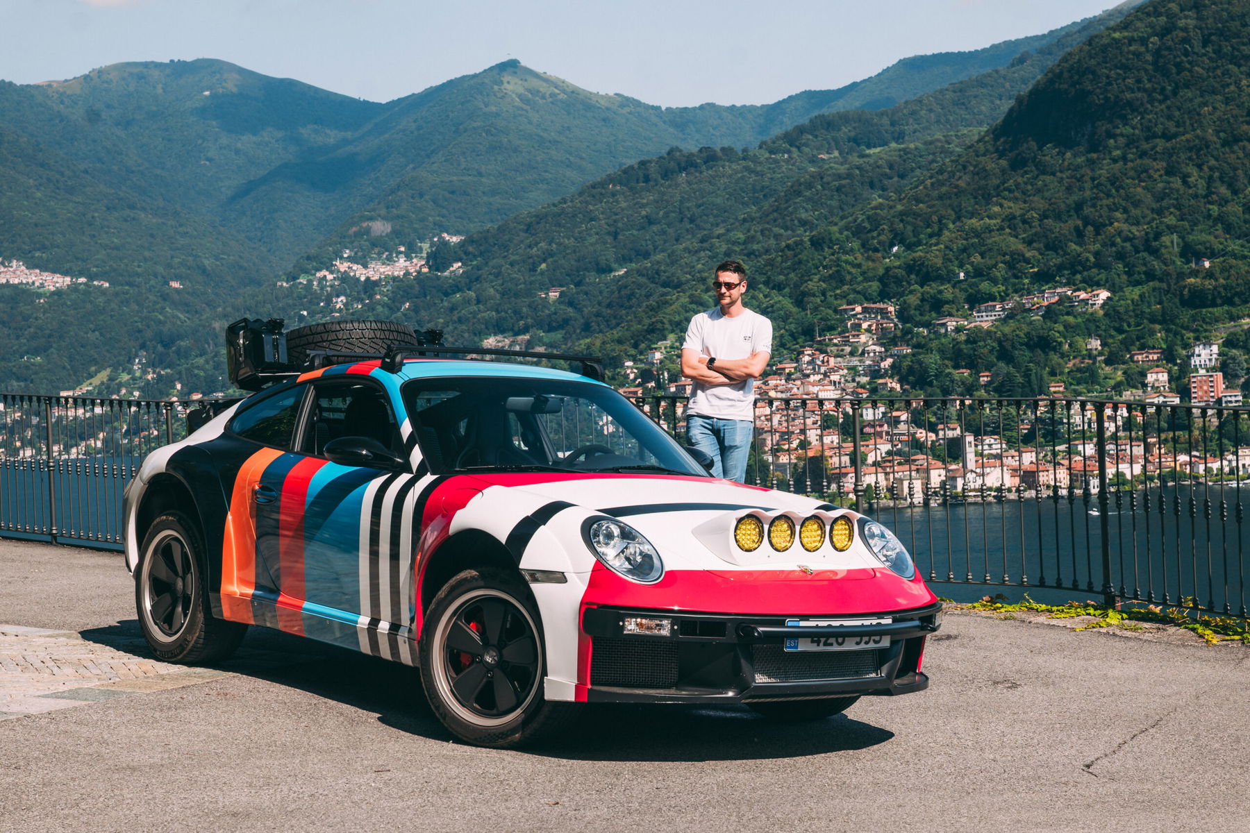 Richard Lindhorst next to KALMAR Beyond Adventure RS-7 at Lake Como
