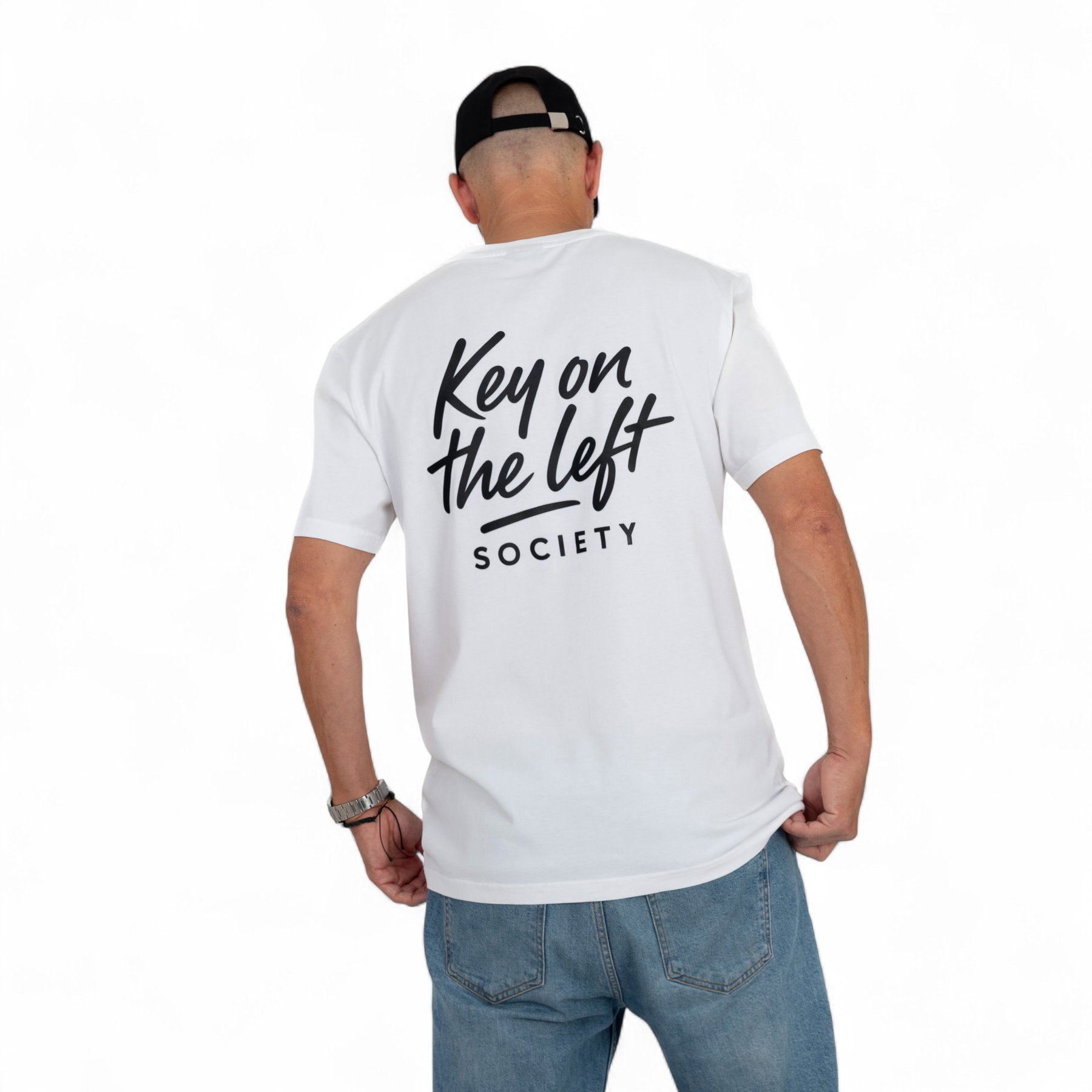 T-Shirt Key on the left Backprint Casual Fit - elferspot.com