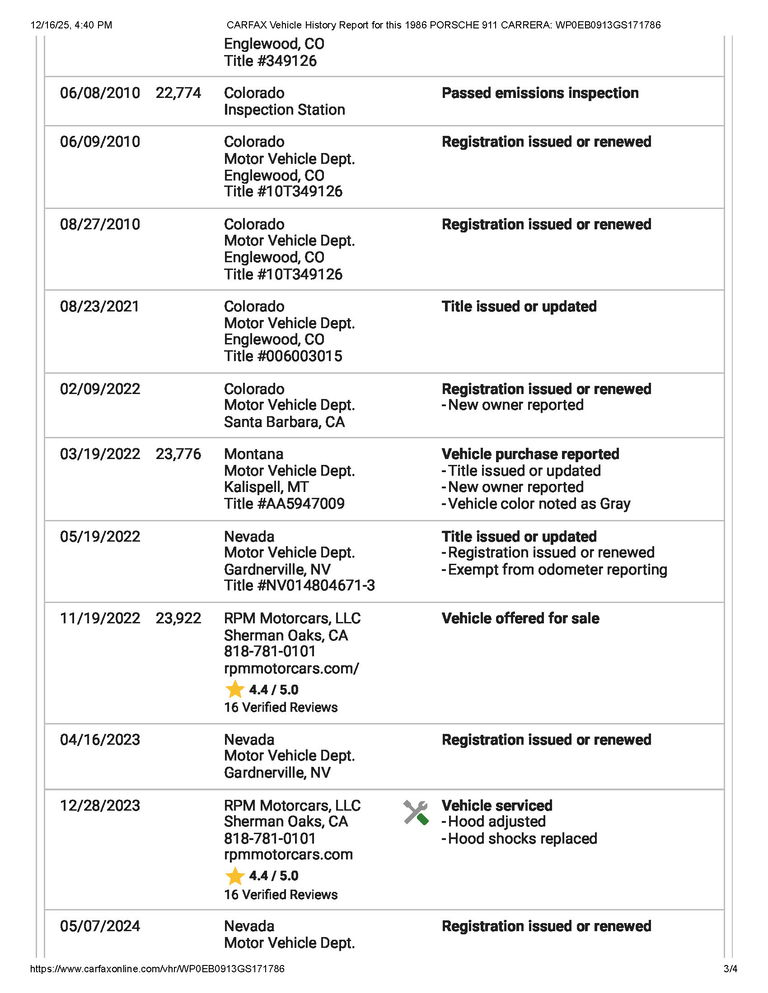Porsche 911 Carrera 3.2 (US)