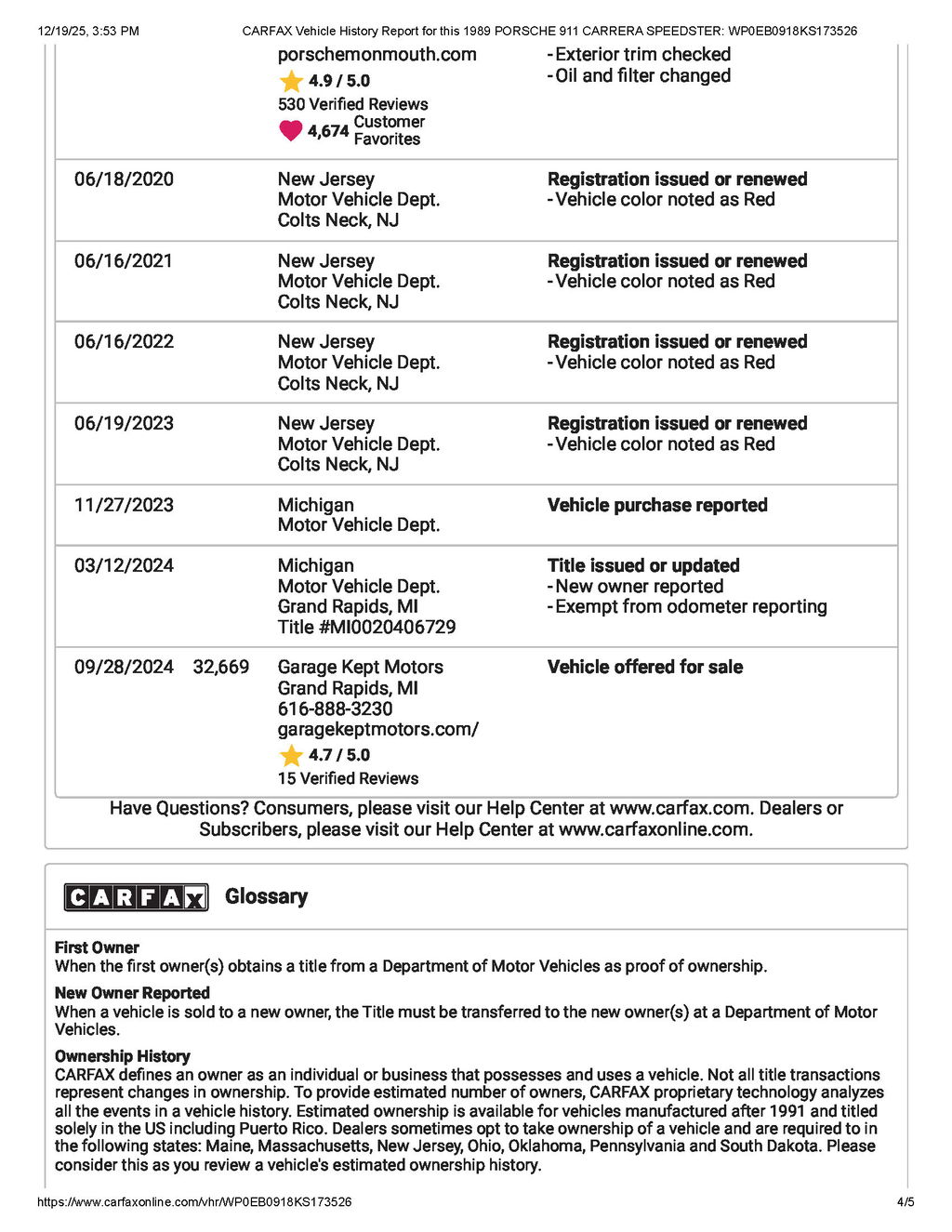 Porsche 911 Carrera 3.2 Speedster (US)