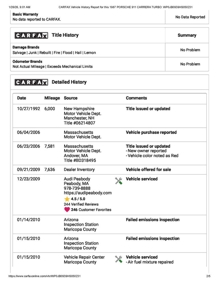 Porsche 911 Turbo 3.3 (US)