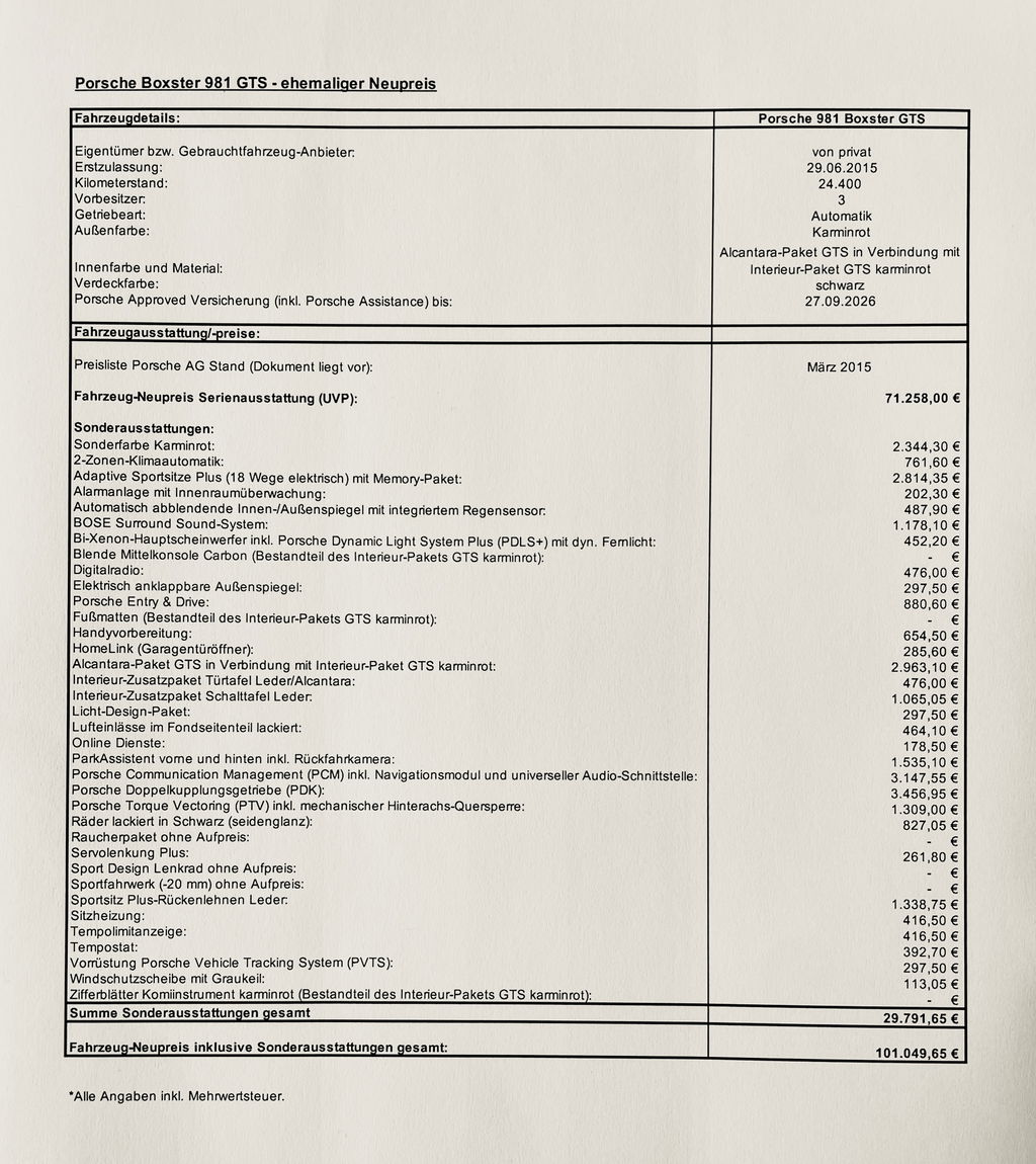Porsche 981 Boxster GTS