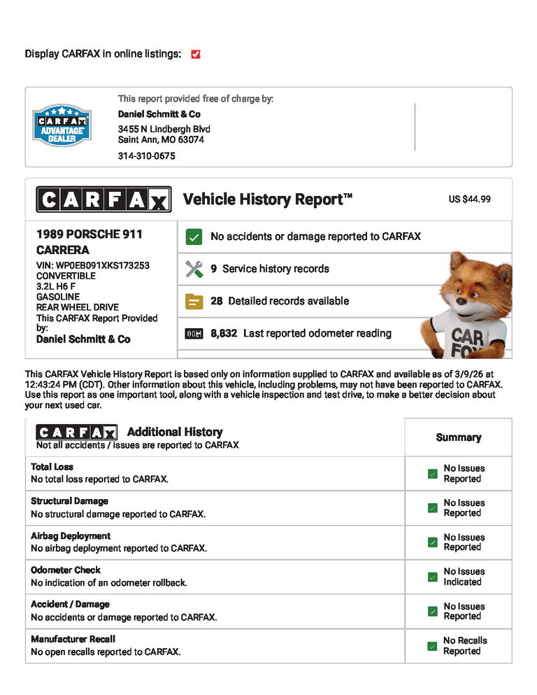Porsche 911 Carrera 3.2 Speedster (US)