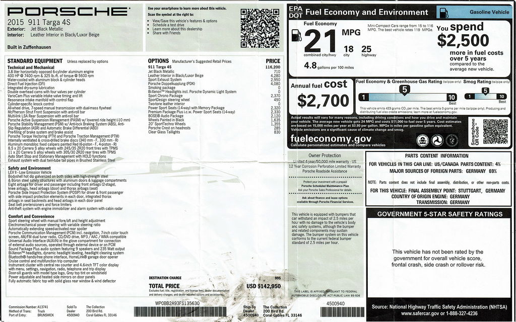 Porsche 991 Targa 4S