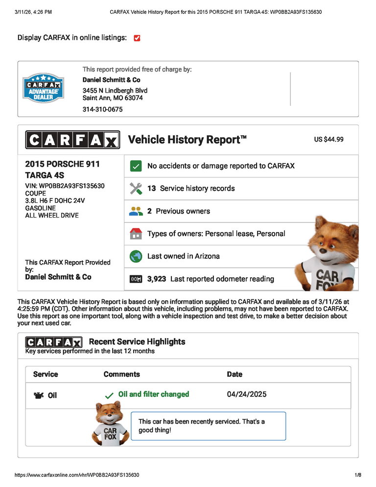 Porsche 991 Targa 4S