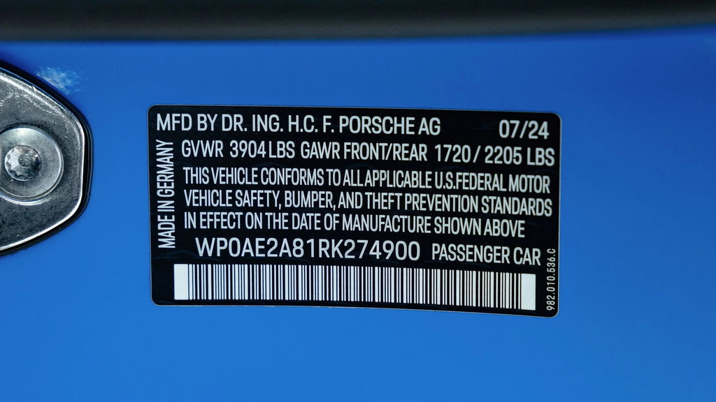 Porsche 718 Cayman GT4 RS