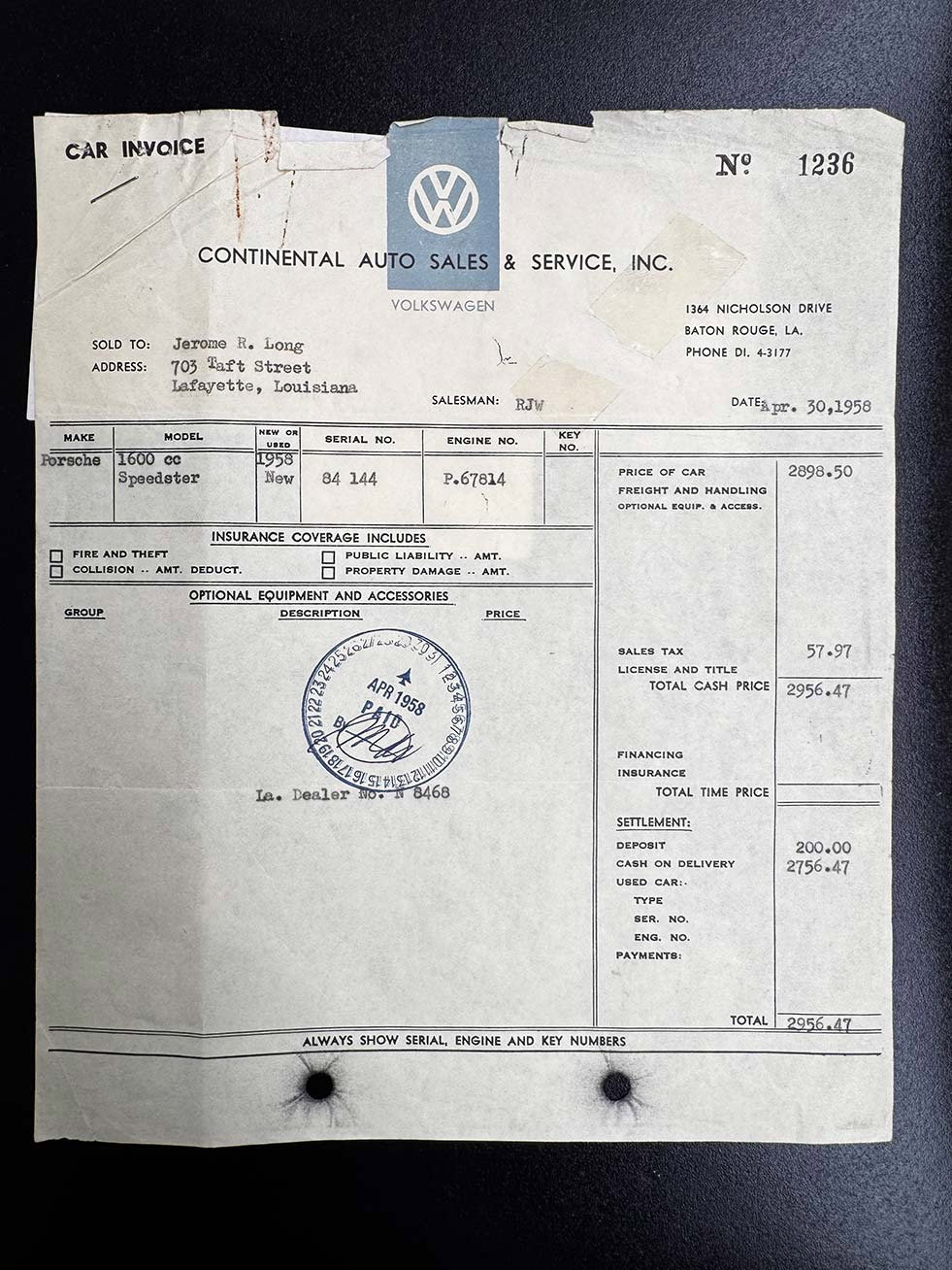 Porsche 356 A 1600 Speedster