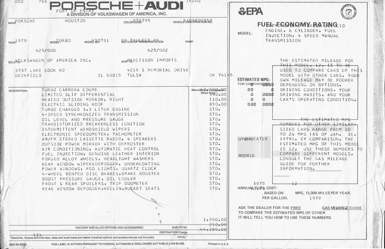 Porsche 911 Turbo 3.3 (US)