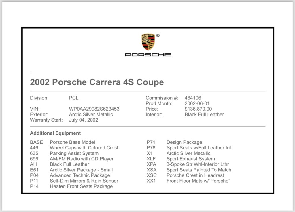 Porsche 996.2 Carrera 4S