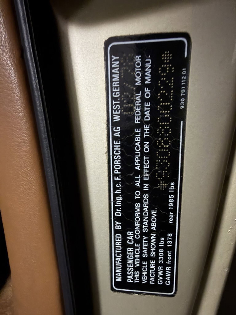 Porsche 911 Turbo 3.3 (US)